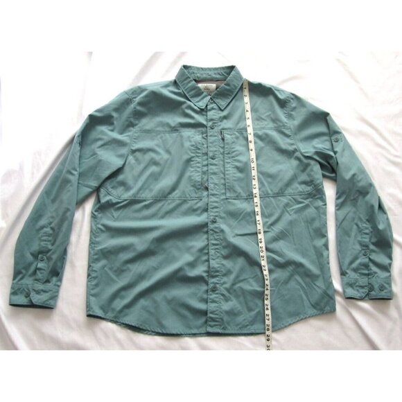Men's LL Bean Front Button Polyester/Nylon Long Sleeve Shirt Sz XL  (MT56) - Picture 4 of 9